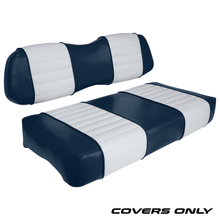 Club Car DS Series Golf Cart Seat Cover Set Premium Designer Sewn - Navy / White