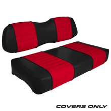 Club Car DS Series Golf Cart Seat Cover Set Premium Designer Sewn - Black / Red