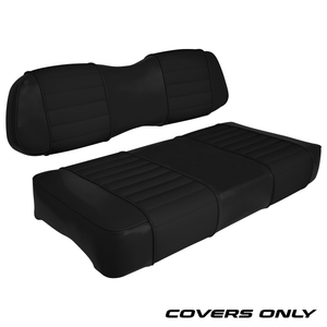 Club Car DS Series Golf Cart Seat Cover Set Premium Designer Sewn - Solid Black