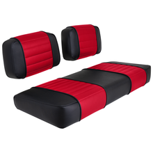 Club Car DS 79-99 Series Golf Cart Seat Premium Designer Sewn - Black / Red
