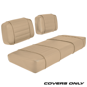 Club Car DS 79-99 Series Golf Cart Seat Cover Set Premium Designer Sewn - Solid Tan