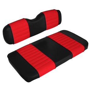 EZGO TXT Medalist Golf Cart Seat Premium Designer Sewn - Black / Red - EZ GO